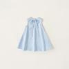 Girl Summer Cotton Sleeveless Dress With Bow Embroidery For Kids Age 3 To 8