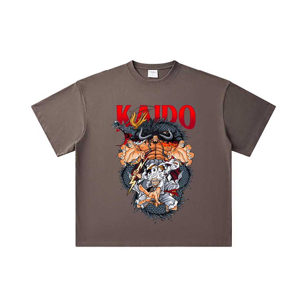 260 GSM Double Yarn 32 Count 100% Cotton One Piece V29 Kaido Print Unisex Heavy Cotton T Shirt