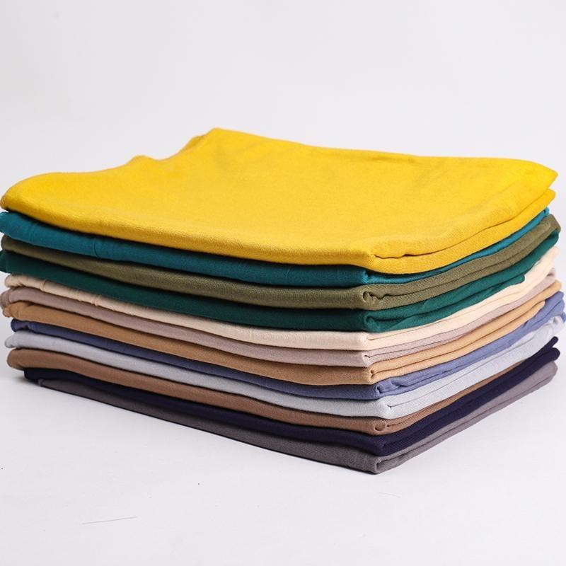 Moda Cachecol Hijab Modal Algodão Jersey Hijab Cachecol Macio Hijab Gravata Mulheres África Longo Muçulmano Xale Simples