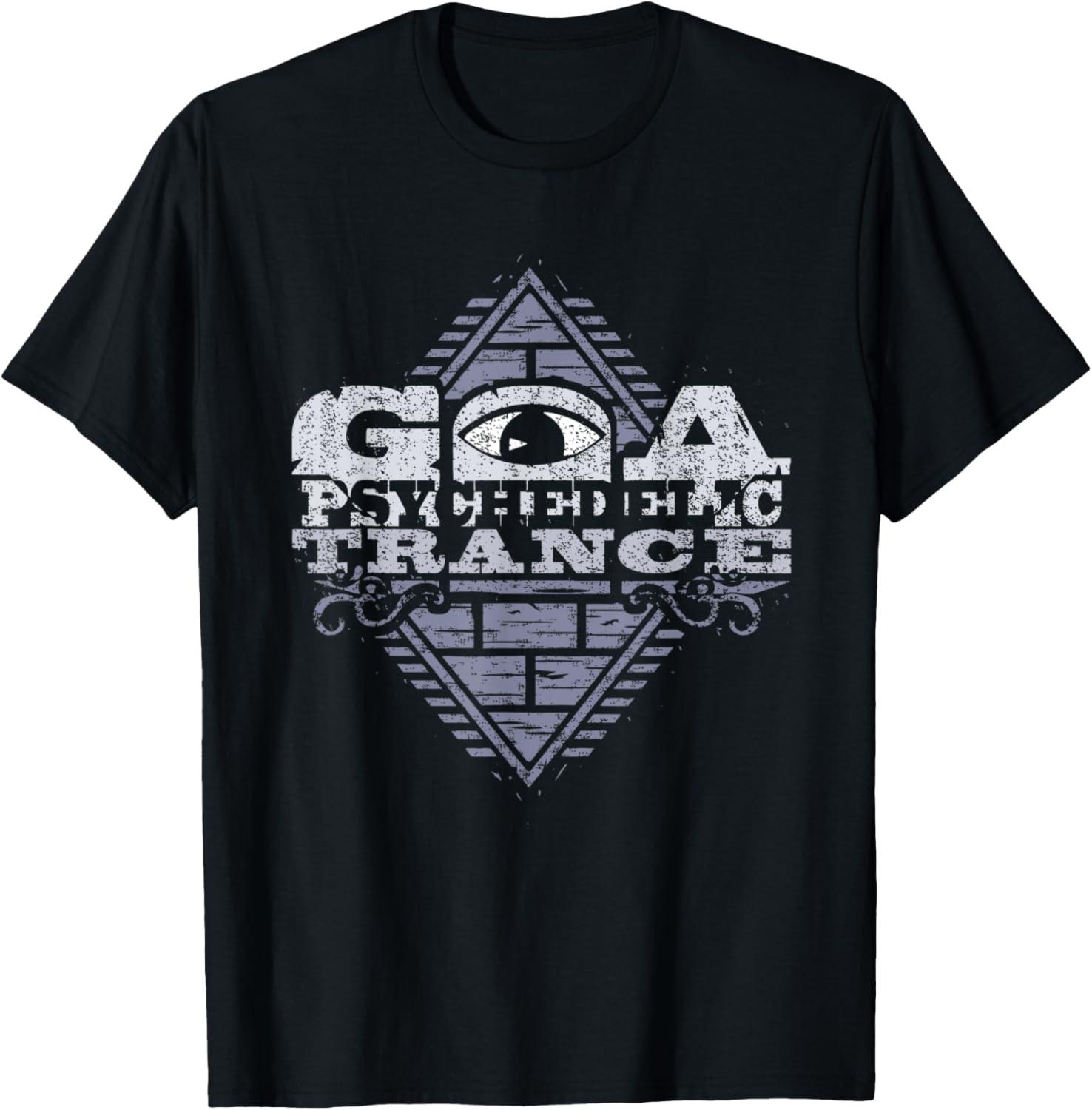 Goa Psychedelic Trance Tshirt Unisex Vintage Print Eye Graphic Tee Unisex EDM Rave Festival Cotton Short Sleeve Casual Tops S