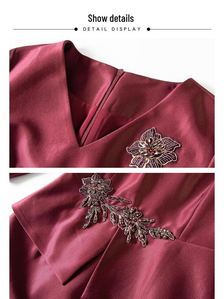 2025 Elegant Young Mother of the Groom Slimming Faux Two-Piece Dress