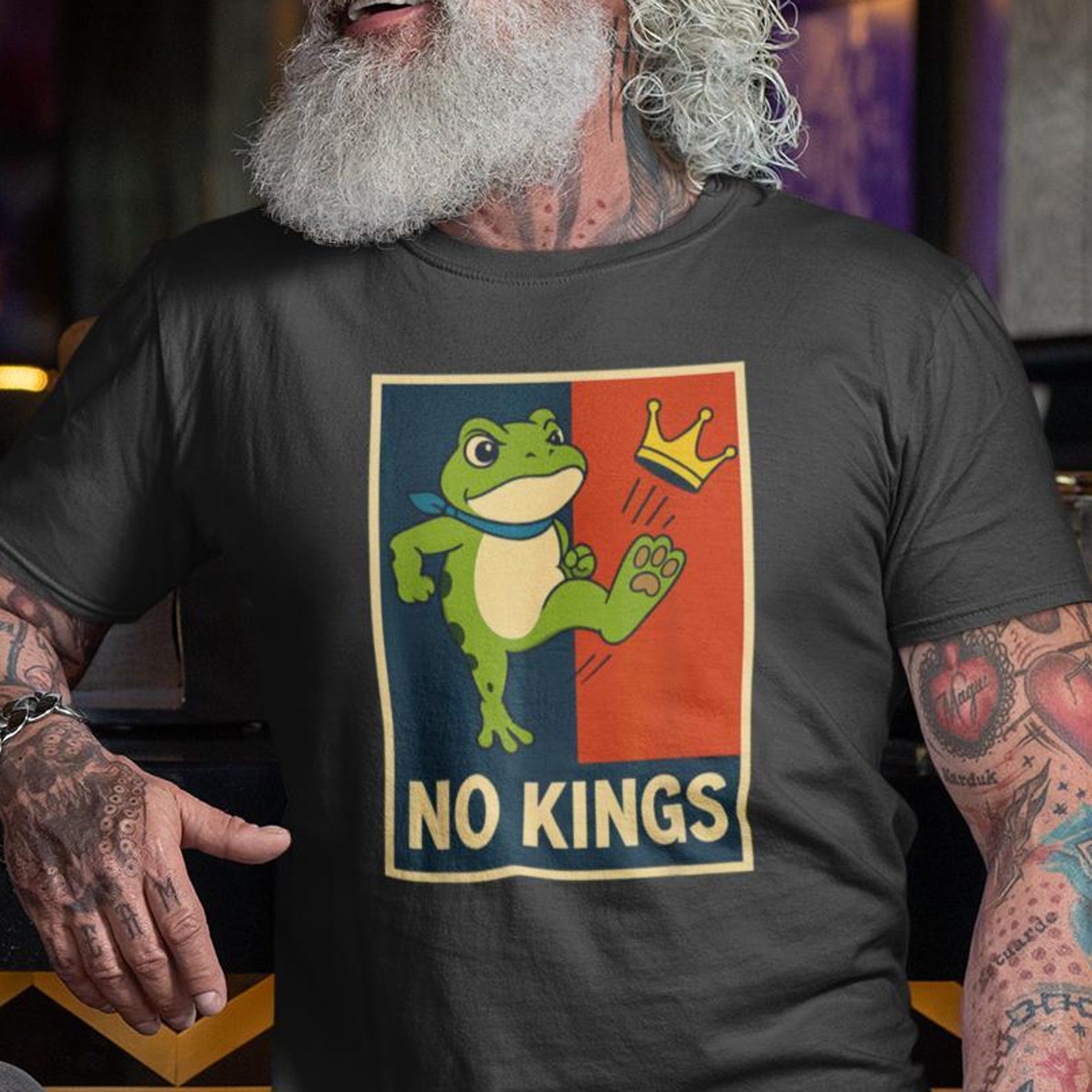 Portland Frog No King Shirt, Resist Frog Shirt, Portland Frog Protest Shirt, Political Activism Tee, Anti Establishment, Protest Shirt S