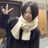 Japanese Simple Twist Wool Knitted Wool Scarf for Women In Autumn and Winter Warm and Versatile Scarf for Couples Trendy