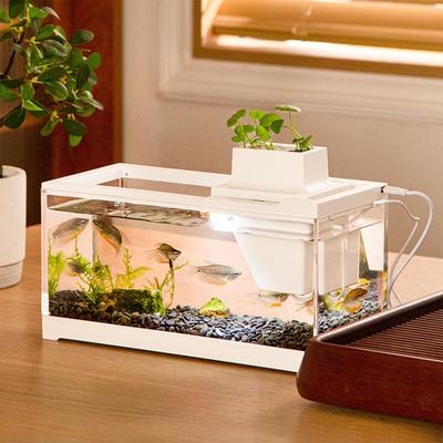 Tank White with Filter Green Landscape Mini for A Variety of Aquarium Office Desktop Reptile