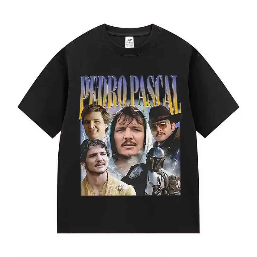 Pedro Pascal Women's Movie Pattern T-shirt Retro High Quality Fashion Clothing Suitable for Both Men and Women  Vintage Clothes