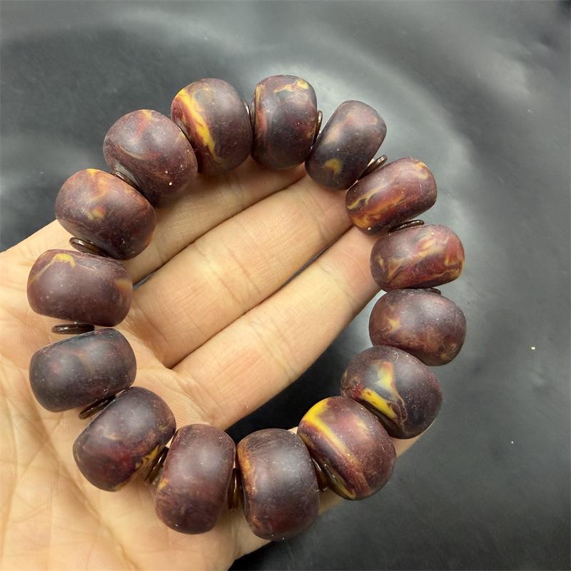 Браслет Agate Lane Желтый Янтарь и Пчелиный Воск  Кошачья Лапка  с Бусинами-Счетами