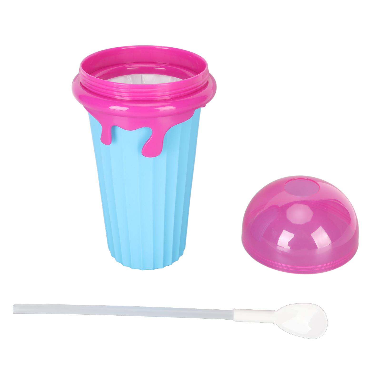 

500 мл замороженный стакан для смузи многоразовый мягкий силиконовый DIY замороженный стаканчик с трубочкой двойного назначения для L синий