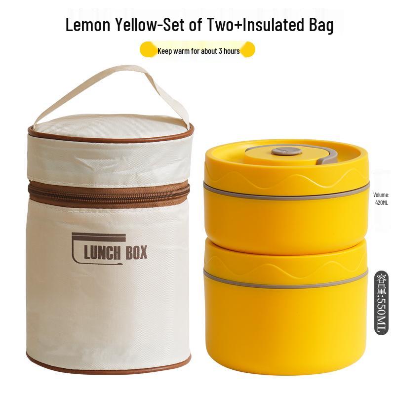 Large Capacity Multi-layer Insulated Stainless Steel Bento Lunch Box with Compartments for Office Workers