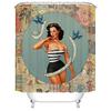 Cartoon Girl Printed 3d Bath Curtains Waterproof Polyester Fabric Washable Bathroom Shower Curtain Screen with Hooks Accessories