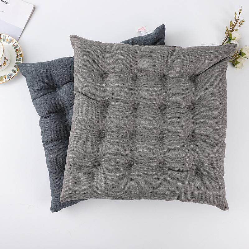 Solid Color 16-Hole Thickened Pom-Pom Seat Cushion for Chairs and Sofas