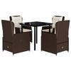 VidaXL Ensemble à manger de jardin 5 pcs et coussins marron poly rotin 3262848