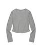 LMR Lettering Graphic Waffle Henley Neck Long Sleeve T-Shirt Grey