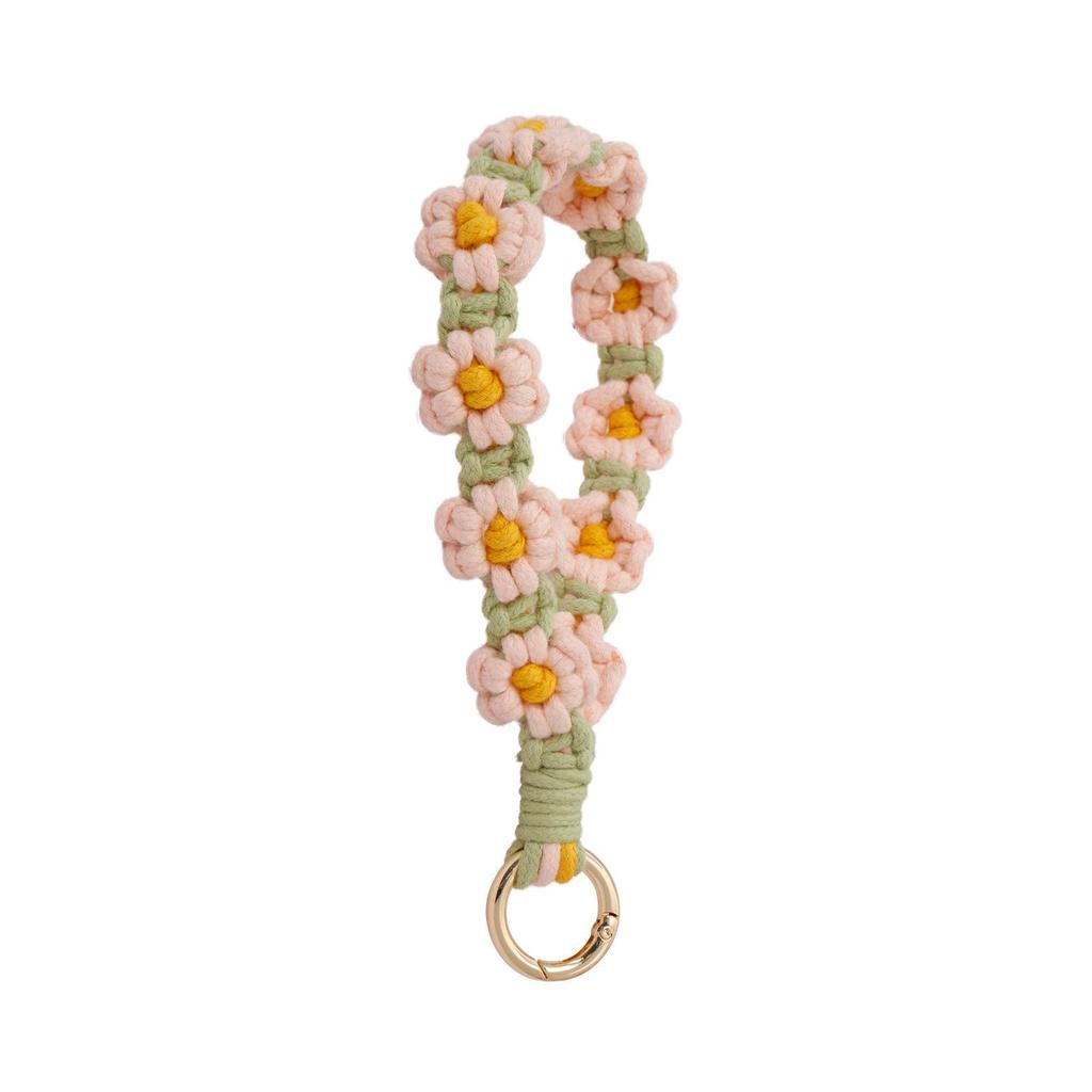 Daisy Flower Phone Lanyard - Handmade Woven Camera Strap & Pendant for Women