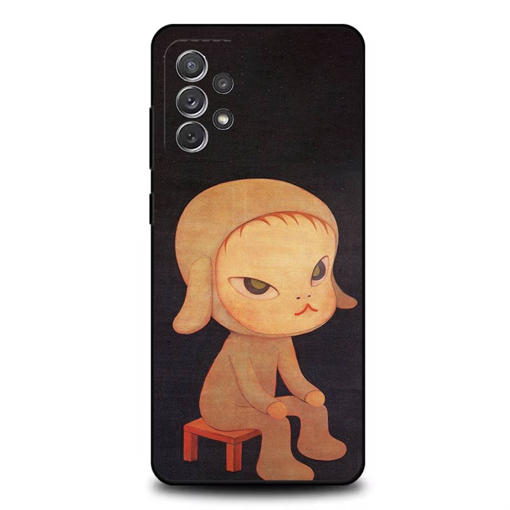 Y-Yoshitomos Art N-Nara Phone Case For Samsung S 25,24,23,22,30,21,10,9,Ultra,Plus,Lite,FE,4,5G Black Soft Case