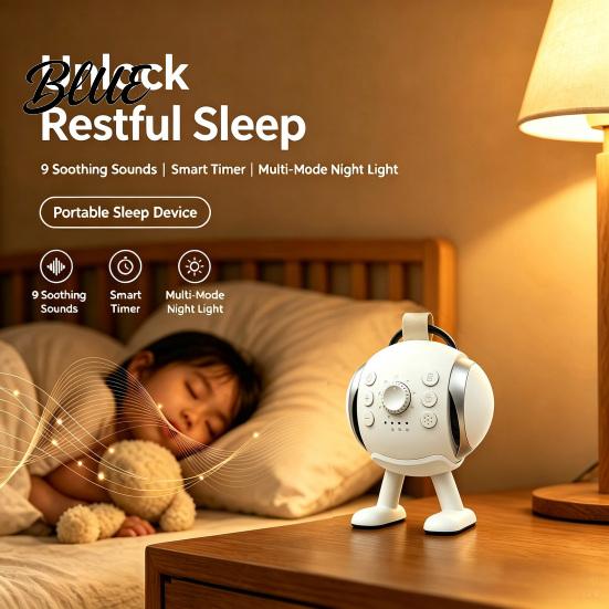 Wireless Baby Sleep Soother White Noise Sound Machine with Bluetooth-compatible Speaker Portable Infant Aid USB Rechargeable Speaker for Sleep,