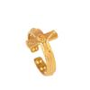 Adjustable Retro Gold-Plated Stainless Steel Cross Ring