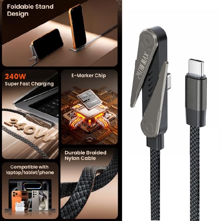 Zincs Alloy Type C Charging Cable 240W Output With Flexible 1.5m Length For Convenience
