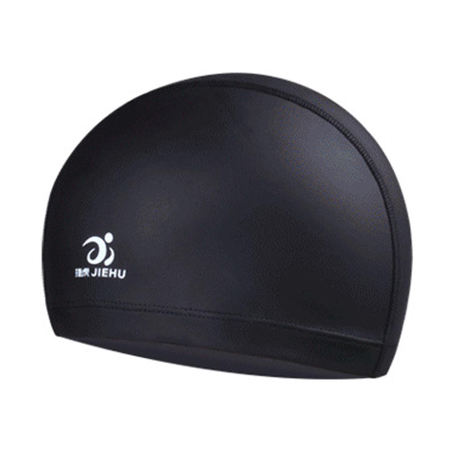 

Прочная однотонная унисекс из искусственной кожи шапочка для плавания, спортивные шапочки для купания, снаряжение для дайвинга чёрный