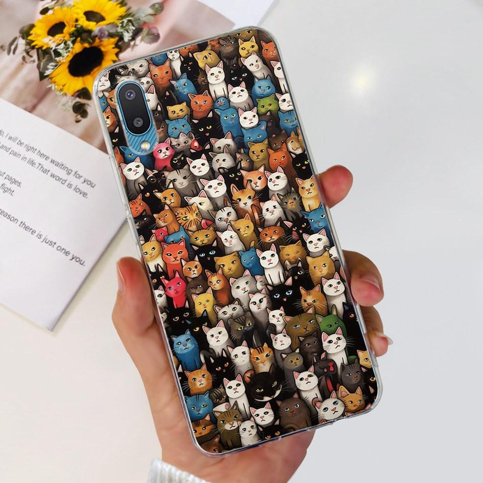 For Samsung Galaxy A02 Case M02 Phone Cover Fashion Flower Clear Silicone Soft Funda on Samsung A02 GalaxyA02 SM-A022F Protector