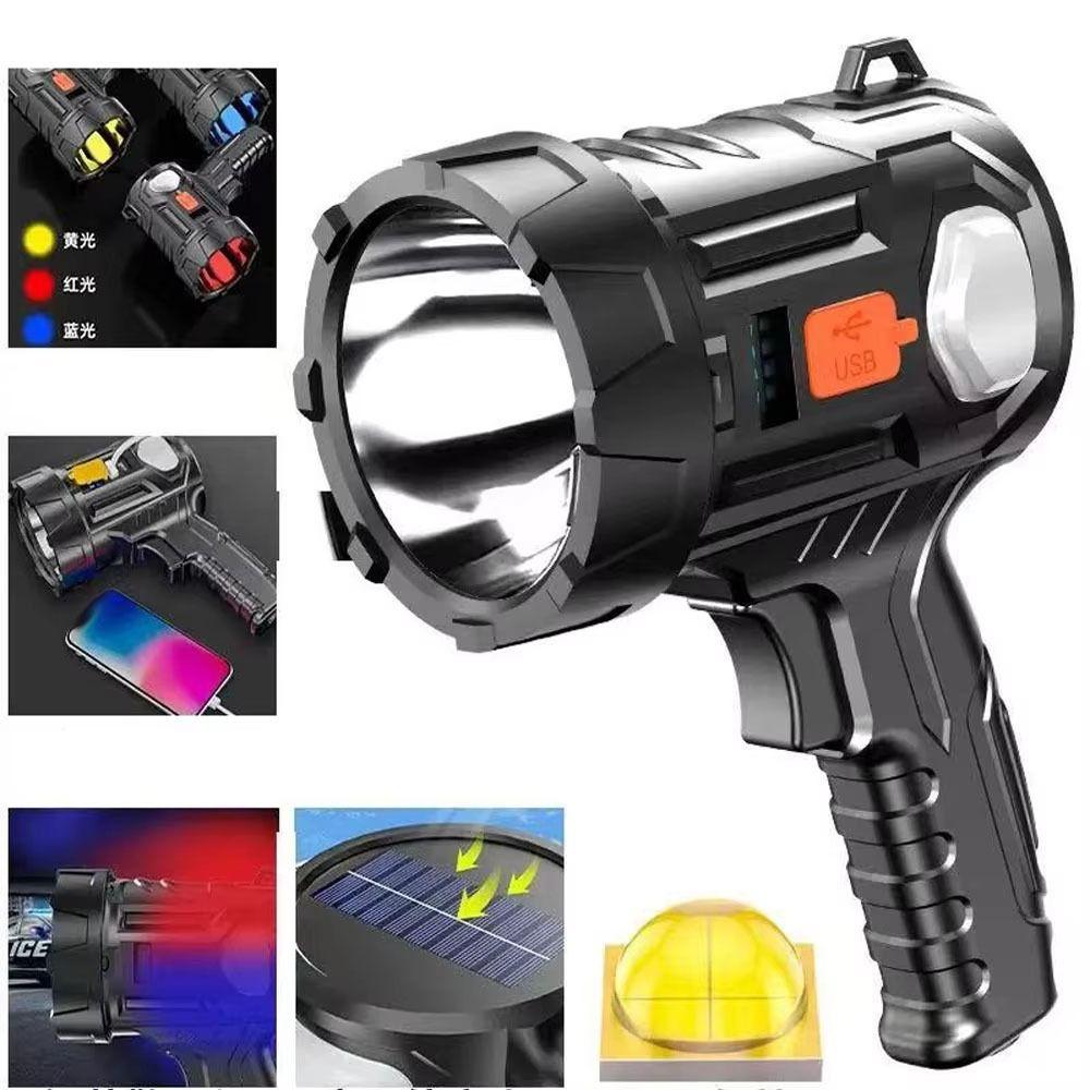 Long-Lasting Battery LED Searchlight 3000 Lumens Handheld  Flashlight  Outdoor Camping