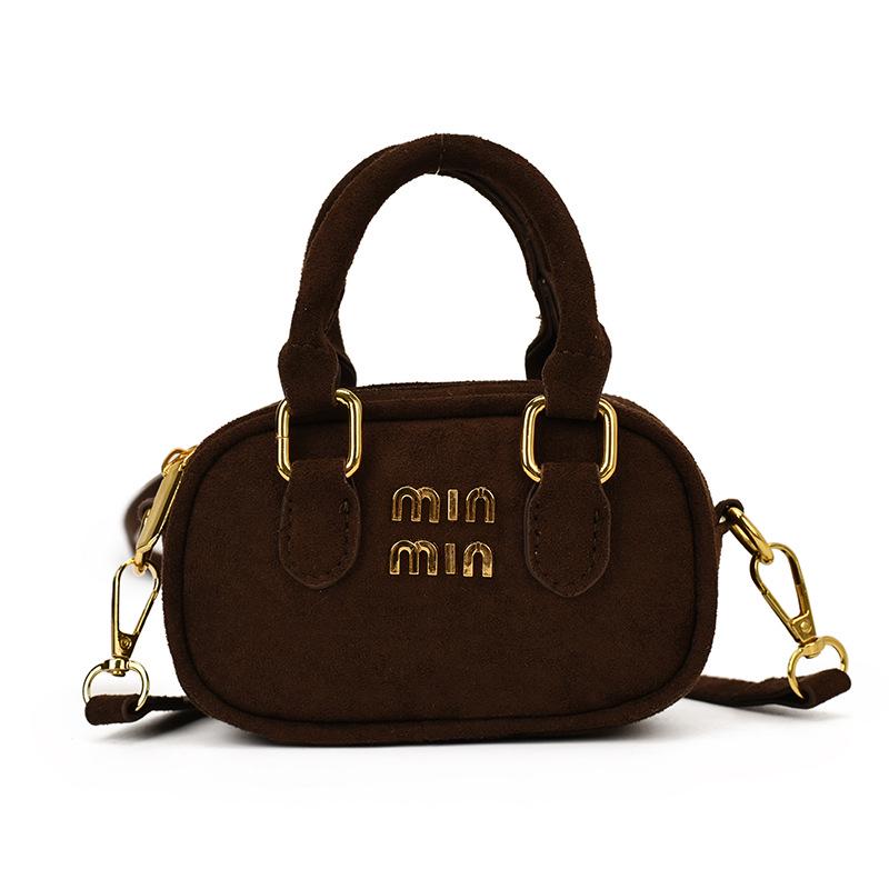 

Корейський стиль Матова сумка-кросбоді принцеси - Універсальна жіноча сумка на плече для маленьких дівчаток 14*5.5*9 кавовий