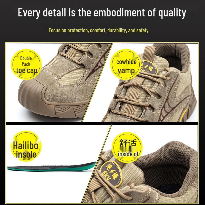 HUIZUMEI Men's Insulated Electrician Safety Shoes