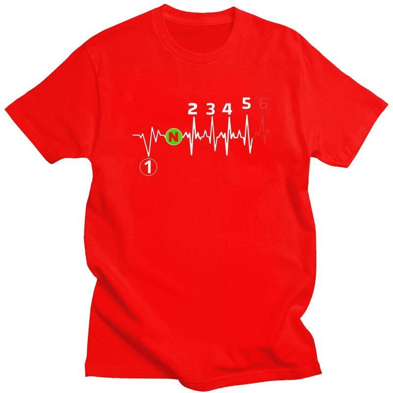 Custom Motorbike Heartbeat 1n23456 T Shirt Men 100 Cotton Tshirt Bike Motocross Motor Sport Tee Tops Fashion Tshirts S