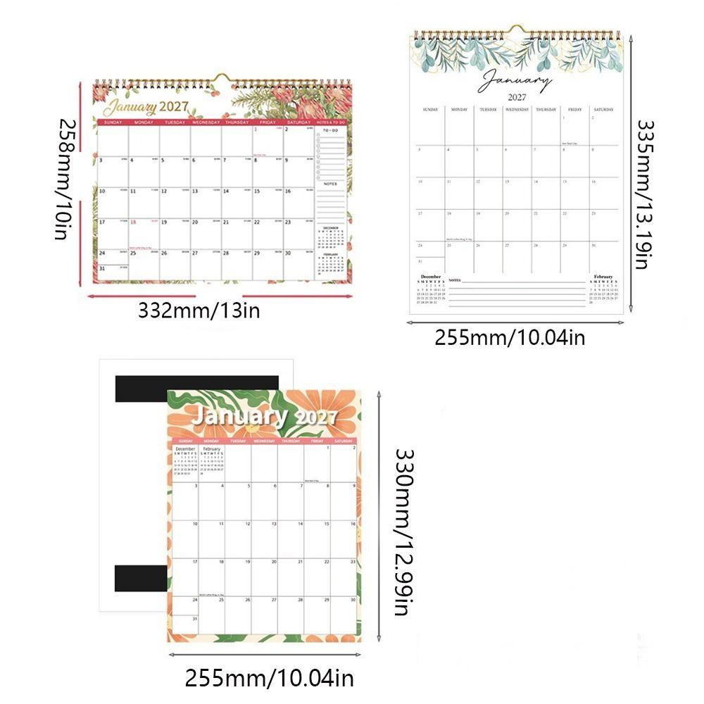 Portable 2027 Wall Calendar with Large Grid Calendar Planner Hanging Calendar Schedule Organizer