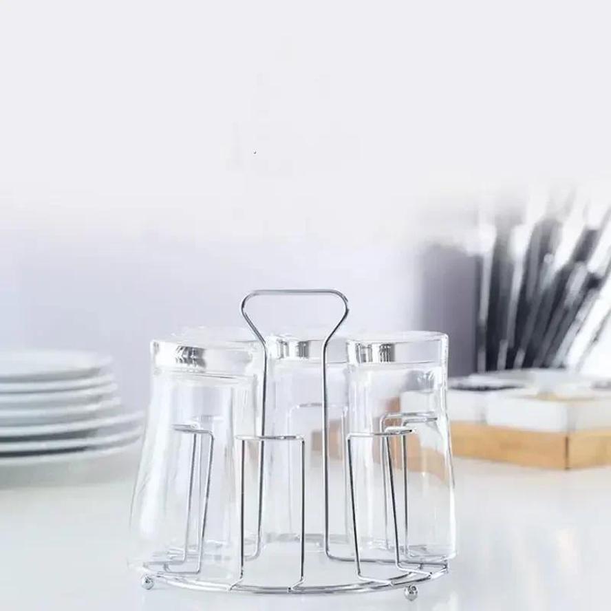 1 Pcs Kitchen Storage Metal Plated Cup Storage Rack Fast Drain Glass Ceramic Cup Rack
