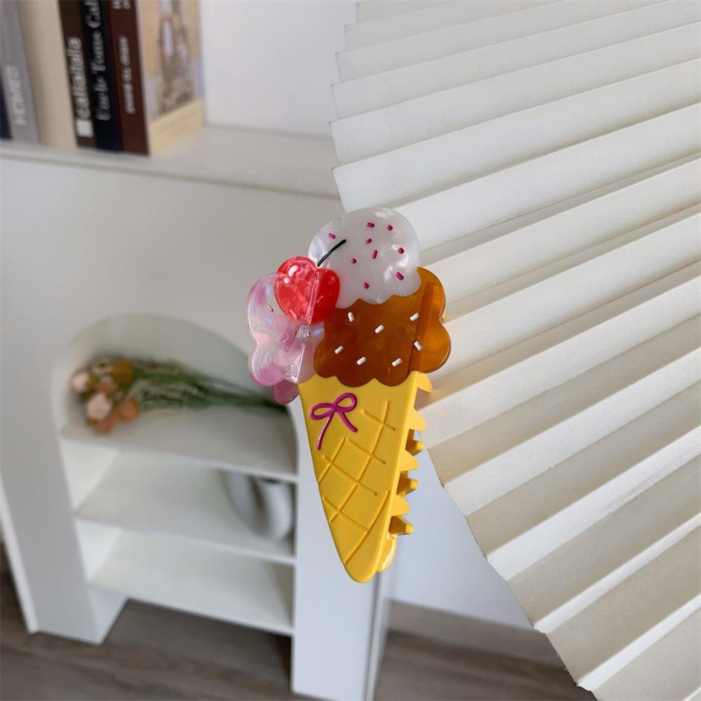 Watermelon Fruit Cone Hair Claw Popsicle Acetic Acid Shark Grab Ice Cream Hair Claw  Travel