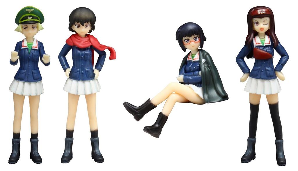 PLATZ Girls Panzer the Movie Hippo Team Figure Set Panzer Jacket Version & 1/35