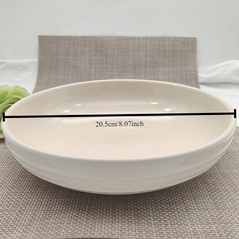1PC High Temperature Ceramic Tableware French Gradual Change Color Color English Relief Practical Plate Deep Plate Home Kitchen