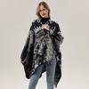 Boho Knit Shawl Women Men Lightweight Warm Wrap Scarf Fall Winter Ethnic Patterned Cape