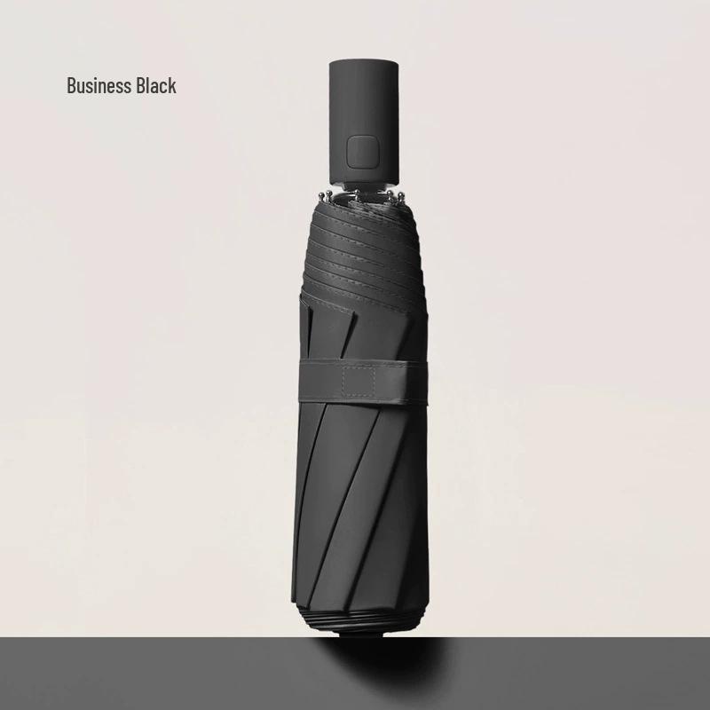 Extra großer Zwölf-Speichen-Doppelnutzungs-Handregenschirm mit Sonnenschutz aus schwarzem Kleber