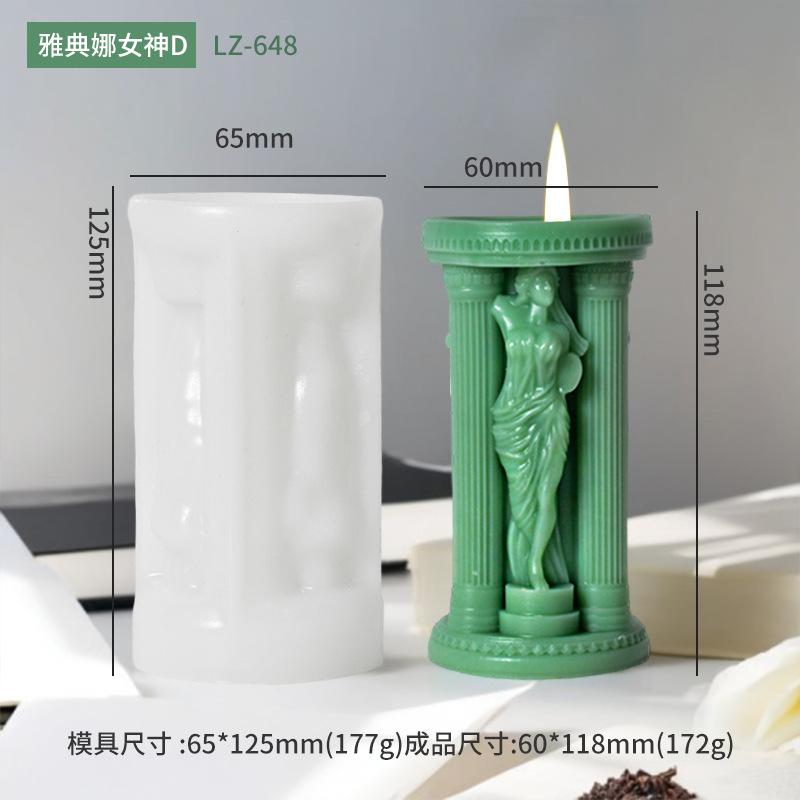 

DIY Classical Athena Sculpture Candle Mold Roman Column Greek Goddess Resin Mold Goddess Statue Gypsum Mold Home Decoration