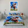 Cartoon Cow in Flower Field Bedding Duvet Cover Set  (1*Duvet Cover 2*Pillowcases, without duvet insert)