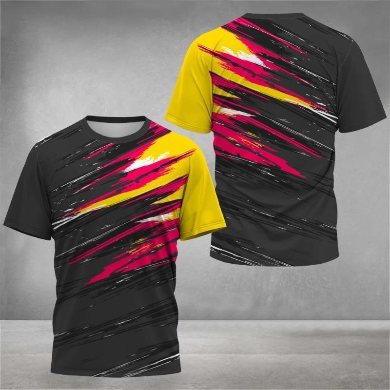 2026 Men's T-Shirts Crew Neck Short Sleeve Colourful Print Tennis Running T-Shirt Casual Comforts Outdoor Sportswear Tops