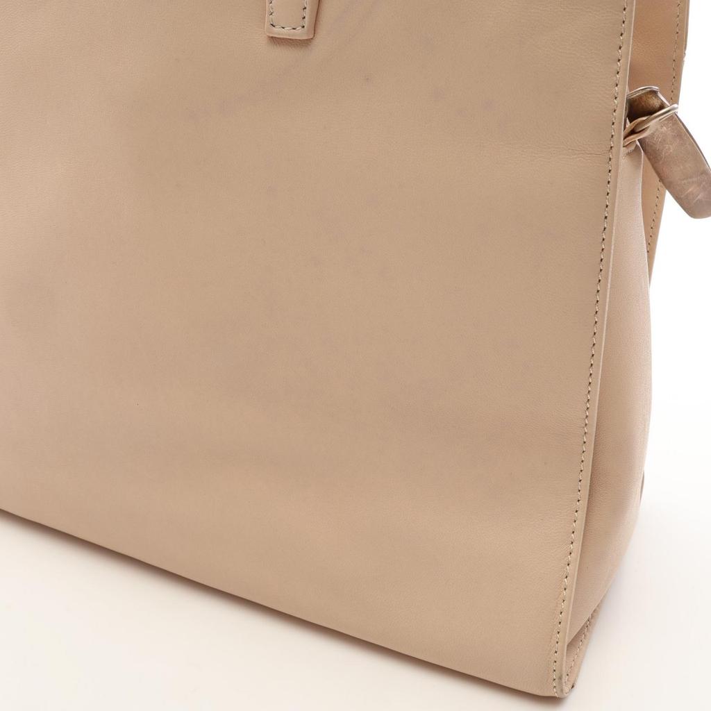 Used LOEWE Anagram Handbag Leather Beige Used Women