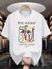 Unisexs Picasso Cubist Art Tshirt 1962 Abstract Unisexs Portrait Cubism Style Picasso Signature Art Print Casual Loose Fit Roun