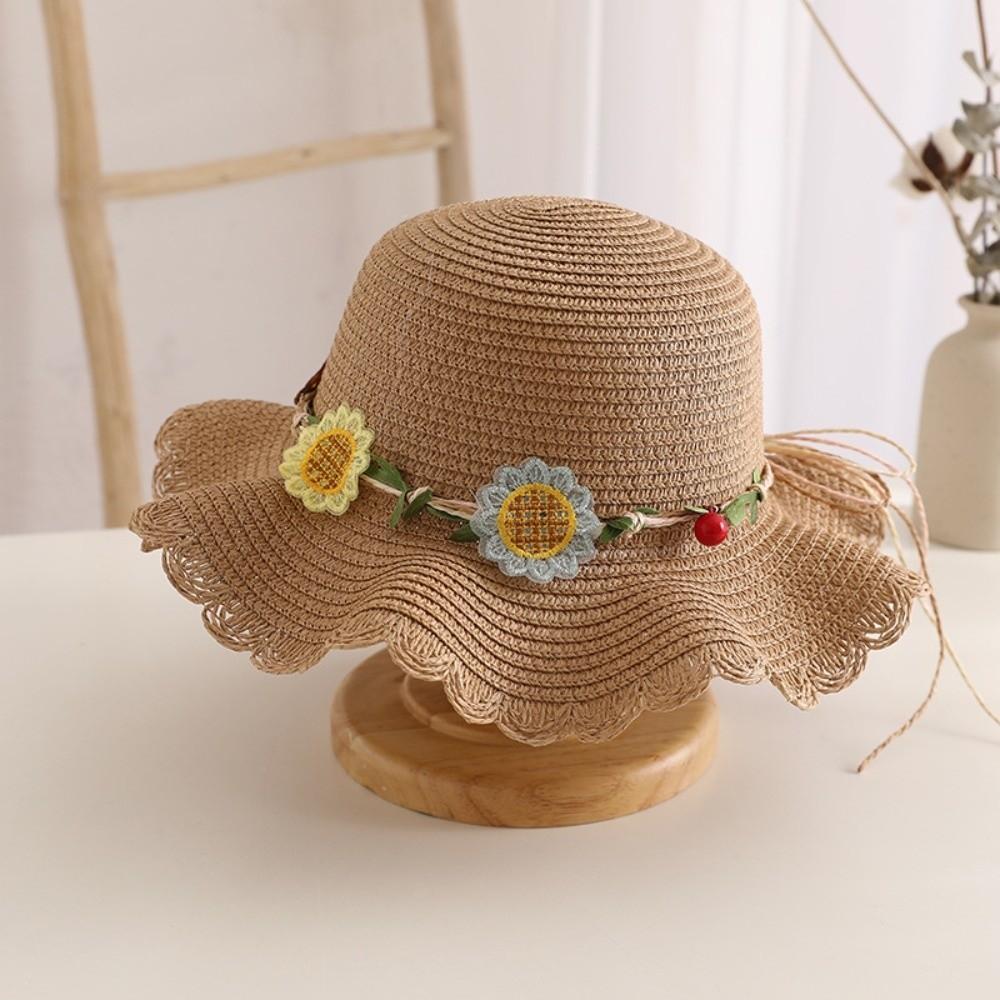 Sweet Kids Sun Straw Hat Sunflower Bee Toddler Outdoor Sun Hat Sun Protection Hat Bag  for Girls