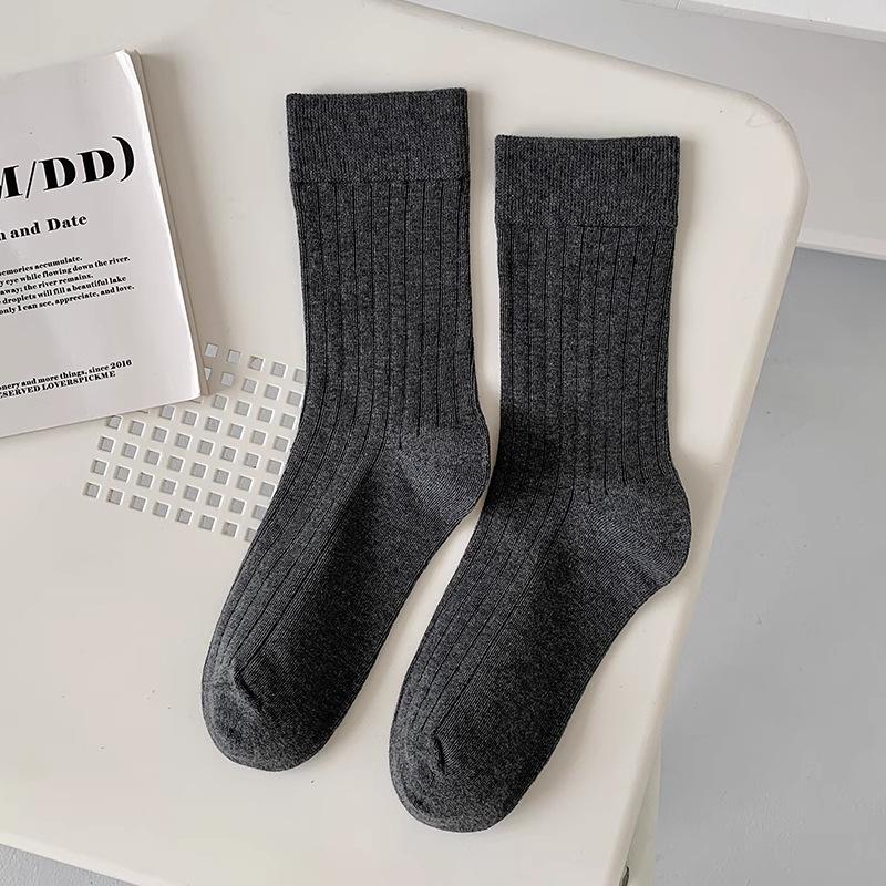Vertical Striped Socks - Summer Pile-up Socks, Thin Style, Versatile, Boneless, Suitable for Students, Anti-odor, Breathable, Mid-calf Length