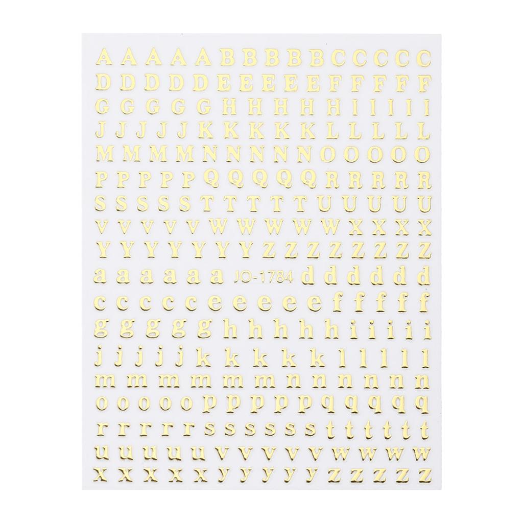 6 Sheets Glitter Alphabet Stickers Letter Nail Art Stickers Decals Of Alphabet Small Letter Stickers Waterproof
