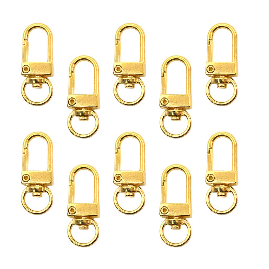 10 Stück Drehbänder Karabinerhaken Schlüsselanhängerhaken Metall Karabinerverschluss Schlüsselanhänger-Clips für DIY Taschenschmuckherstellung