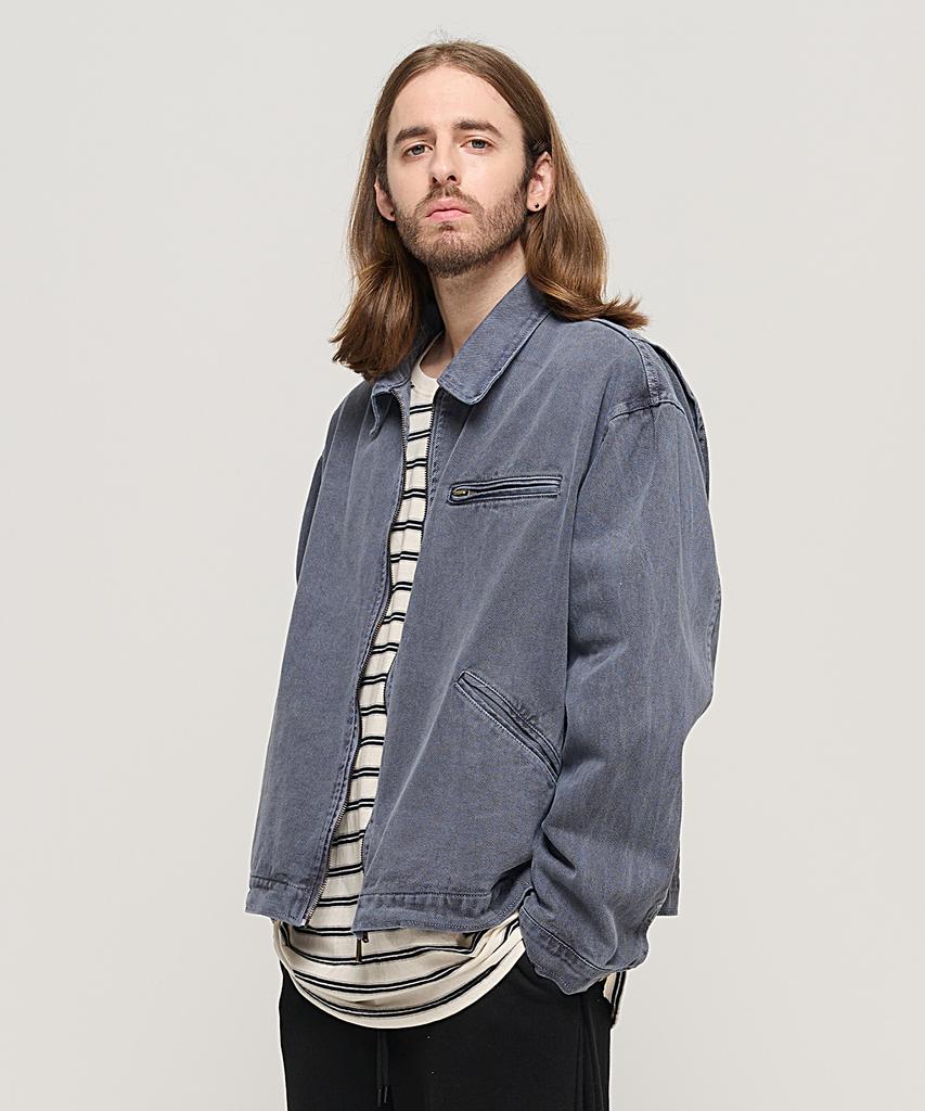 Cargobros Vintage Pigment Work Trucker Jacket (Navy)