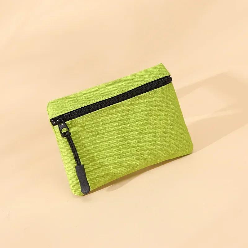 2025 Women's Fabric Coin Purse Multi Pocket Zipper Wallet with Card Slots Plain Color Small Organizer Bag for Cash Coins Cards