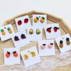 Cute Fruits Vegetable Resin Stud Earrings For Women Cute Summer Cherry Avocado Lemon Shaped Girl Ear Jewelry Gifts