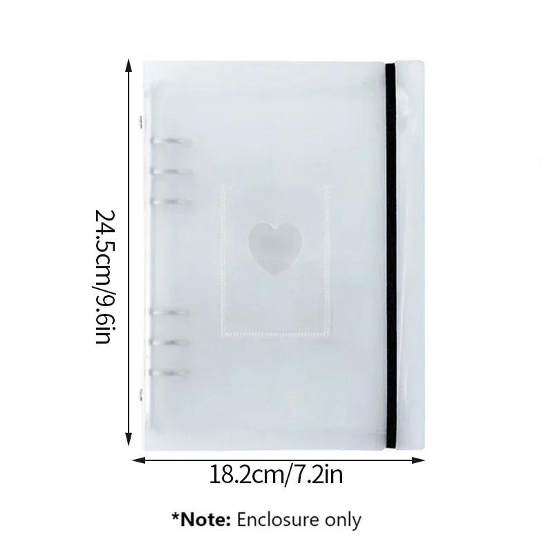 A5 Photocard Holder Album for Photographs Bound Photo Card Holder Kpop 3 Inch Heart Shaped School Stationery Binder Picture Home