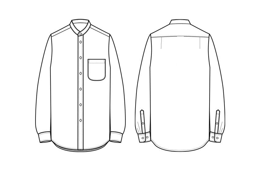 Seven Uniform GH7021-2 Long Sleeve Stand Collar Oxford Shirt, Pink, Size 5L