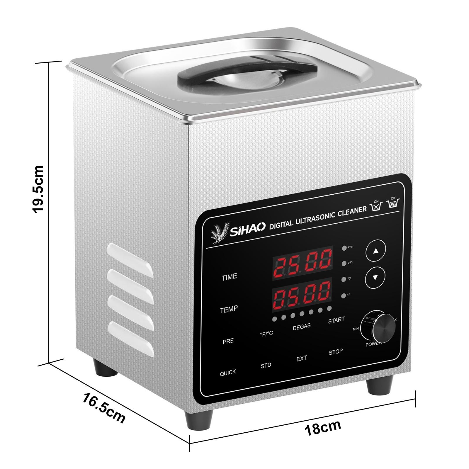 3L/0.8 gal 7 Levels Digital Ultrasonic Cleaner with 100W Heater & Timer, 120W Power, Degas for Jewelry, Glasses, Home Use