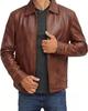 Motorcycle Men's Brown Pure Lambskin Fashionable Soft Leather Jacket Handmade Stylish Casual Biker